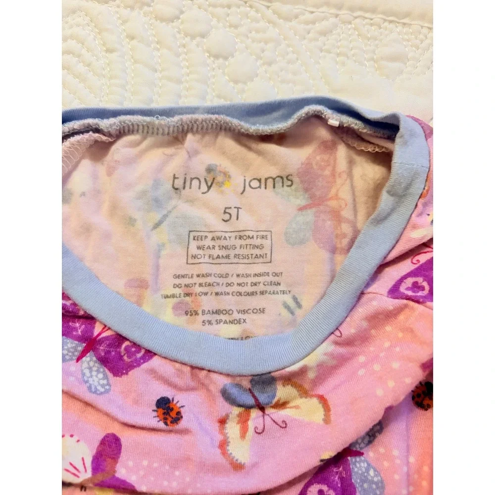 Tiny Jams Girls Bamboo Long Sleeve 2 Piece Pajamas Set of 2 Size 5T
